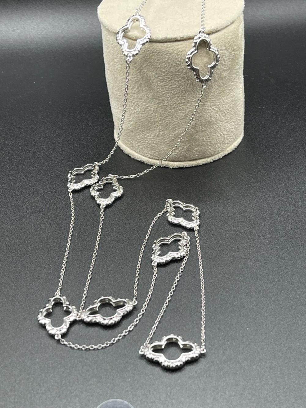 Elegant Long Silver Station Necklace - Women Jewelry Necklaces - Picture 7 of 7